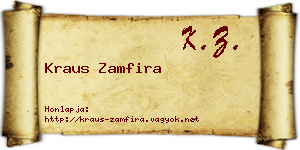 Kraus Zamfira névjegykártya